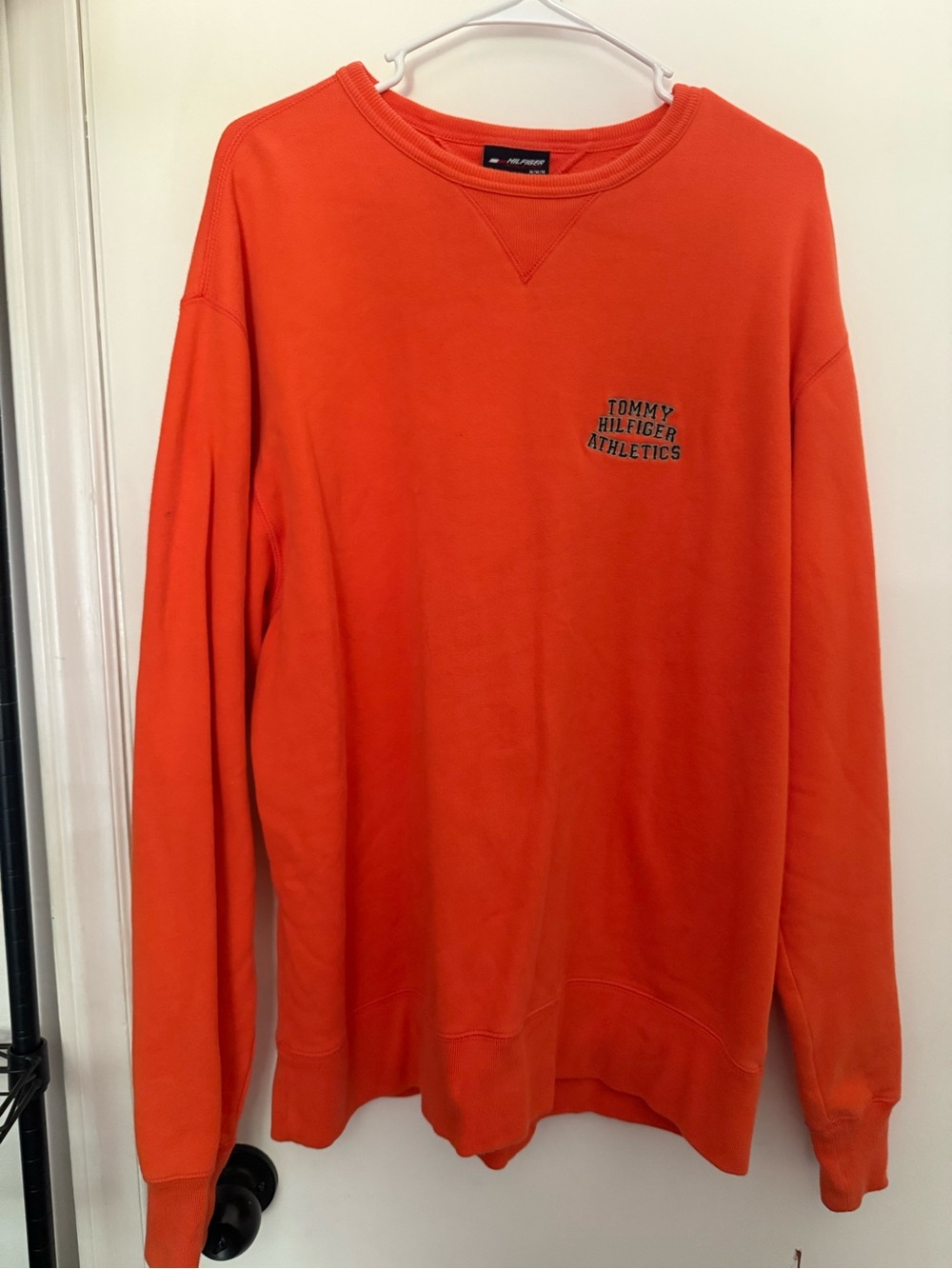 Tommy Hilfiger Orange Crewneck Sweatshirt with Chest Logo